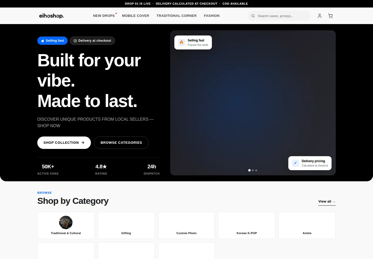 Captured homepage of eihoshop.com in the current scan