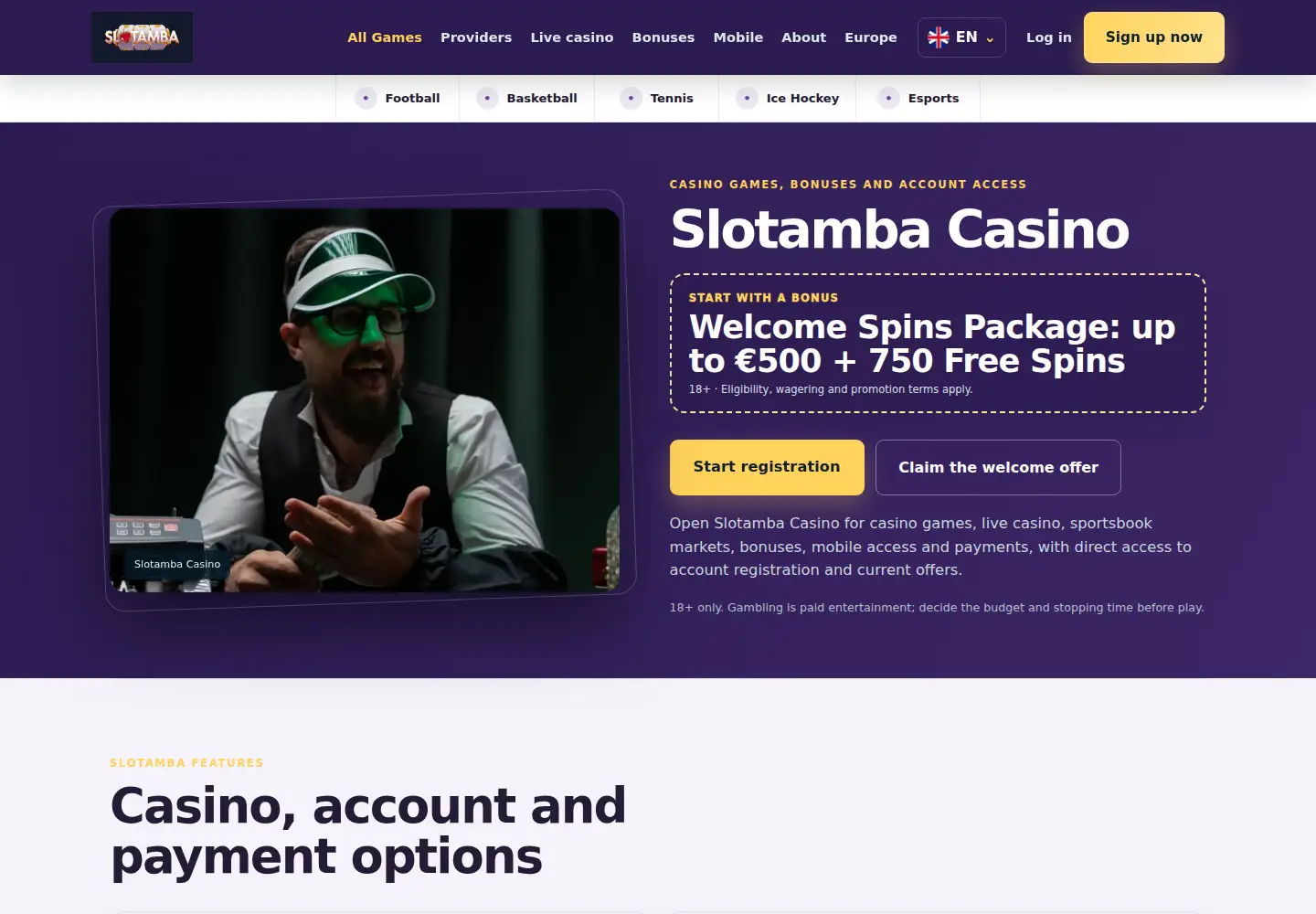 Screenshot of slotamba.eu