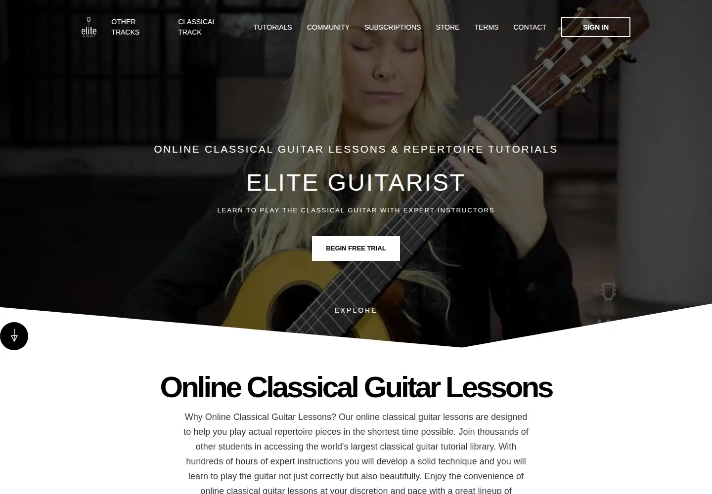 Screenshot of eliteguitaristclassical.com