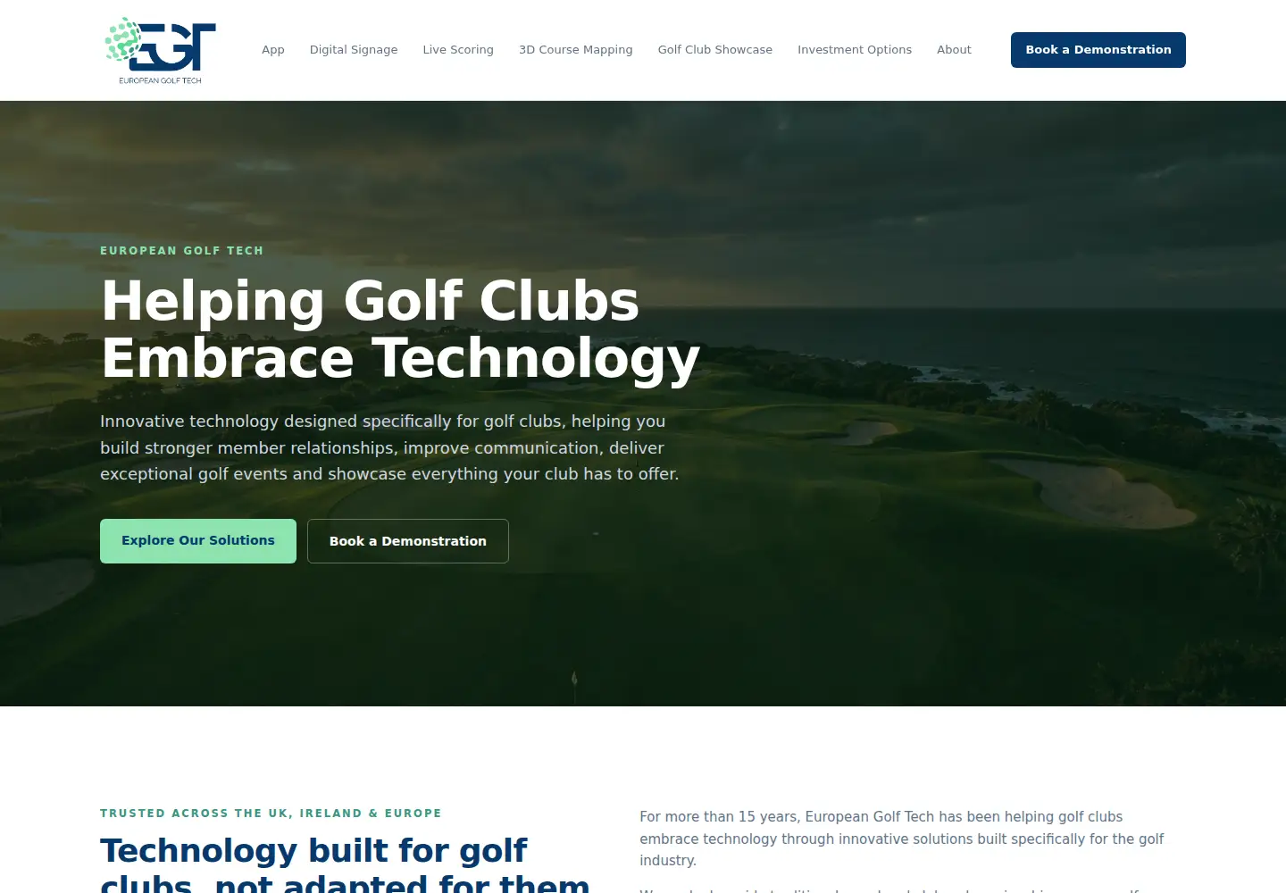 Screenshot of europeangolftech.com