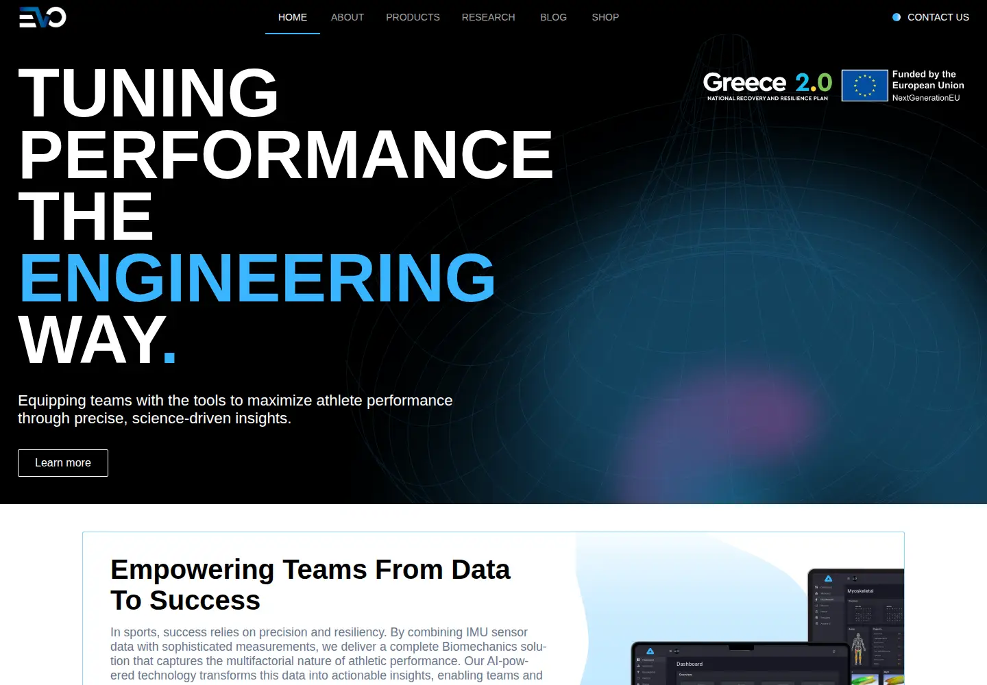 Captured homepage of evo4hp.com in the current scan