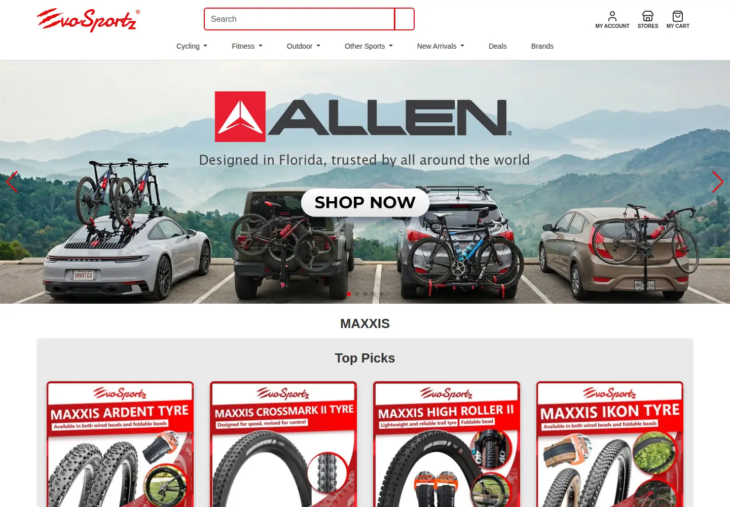Screenshot of evosportz.com