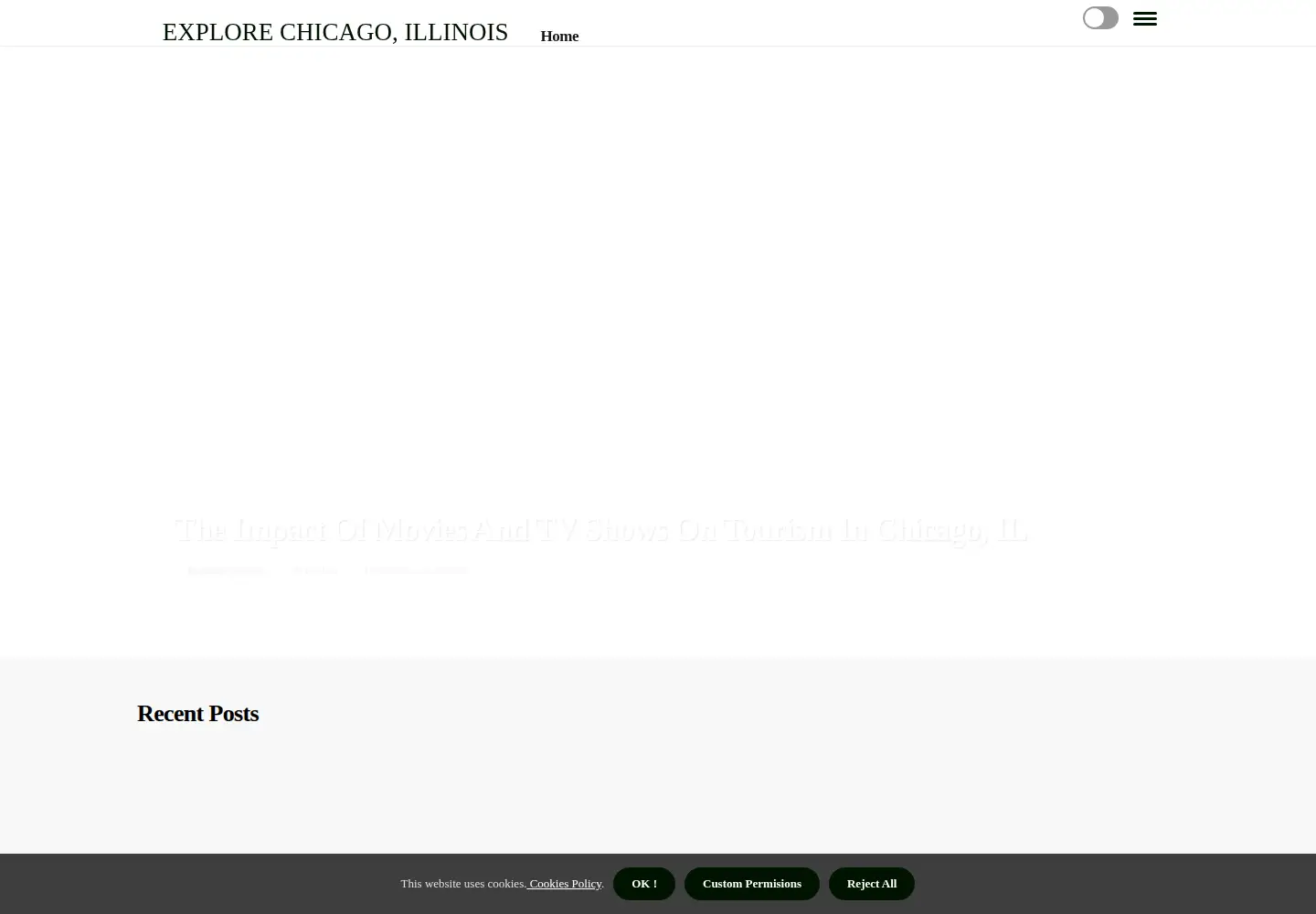 Captured homepage of explorechicagotourism.com in the current scan