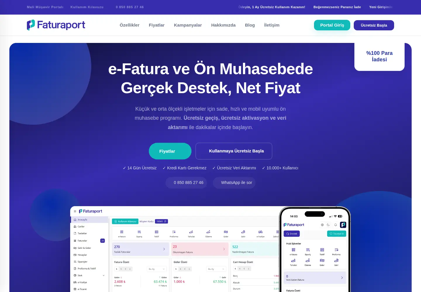 Captured homepage of faturaport.com in the current scan