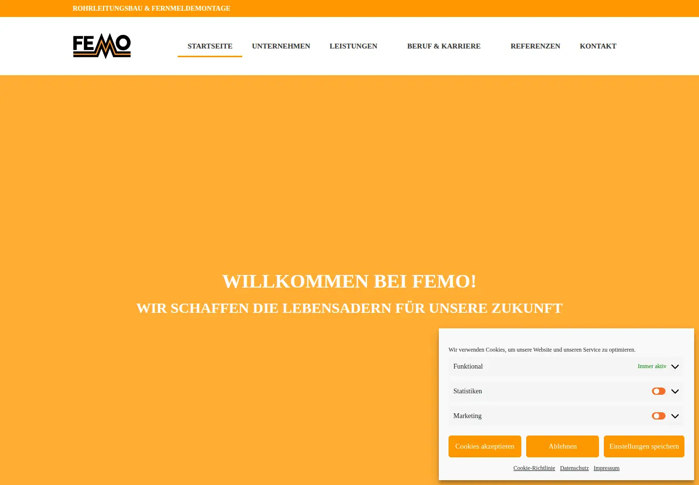 Captured homepage of femo-gmbh.com in the current scan