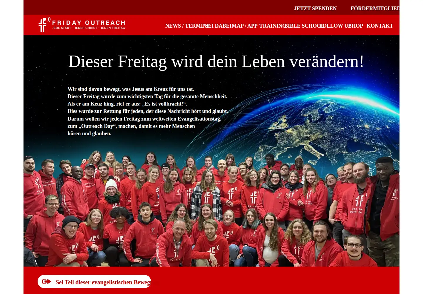 Captured homepage of fridayoutreach.com in the current scan