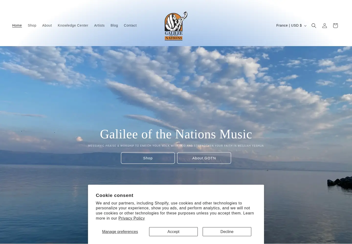Captured homepage of galileeofthenations.com in the current scan