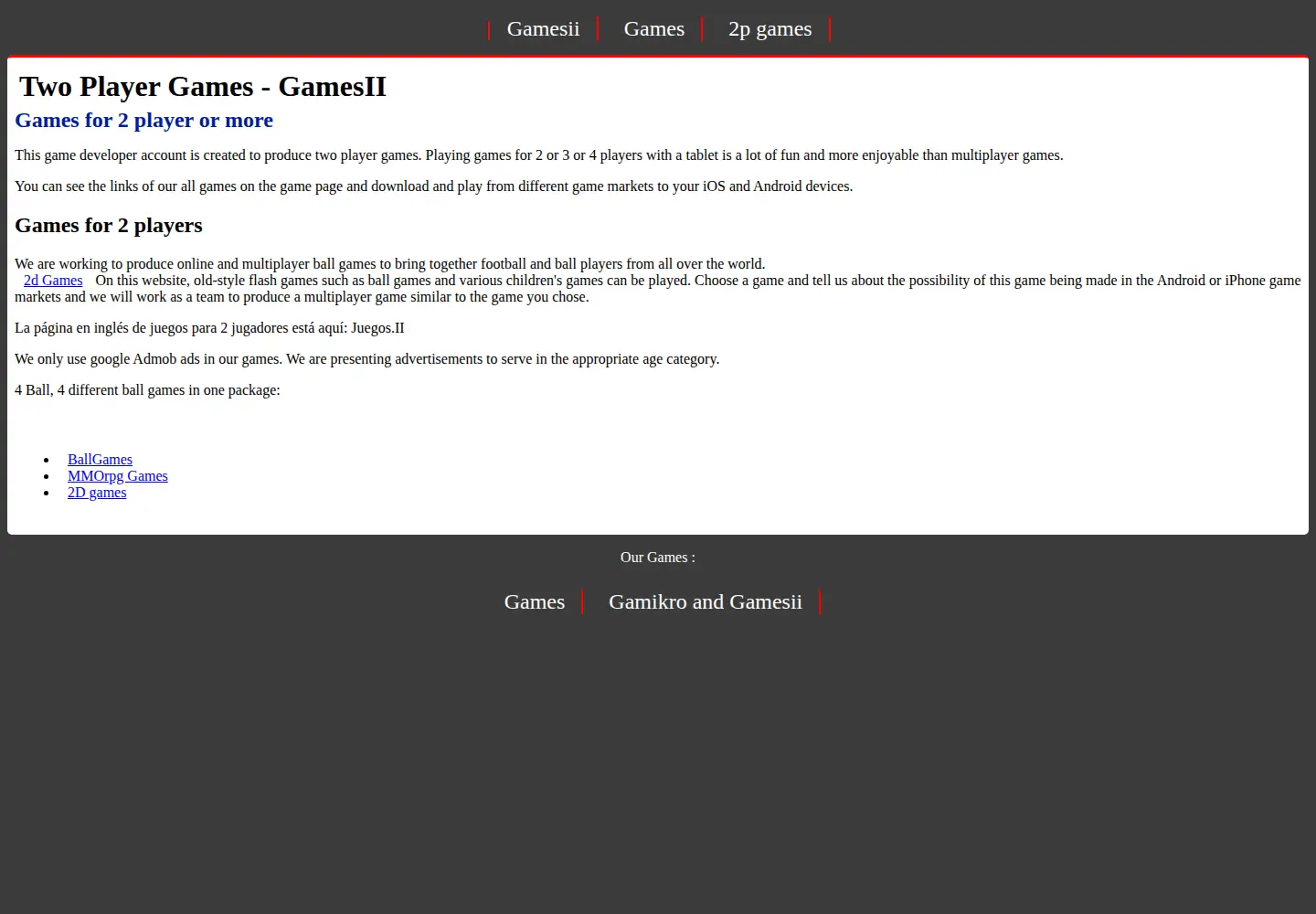 Screenshot of gamesii.com