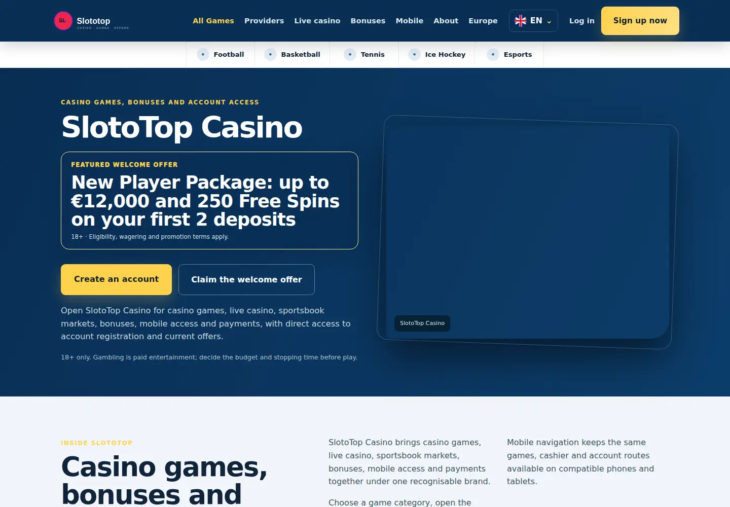 Screenshot of slototop.eu