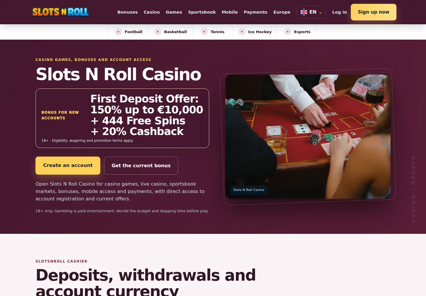 Screenshot of slotsnroll.eu