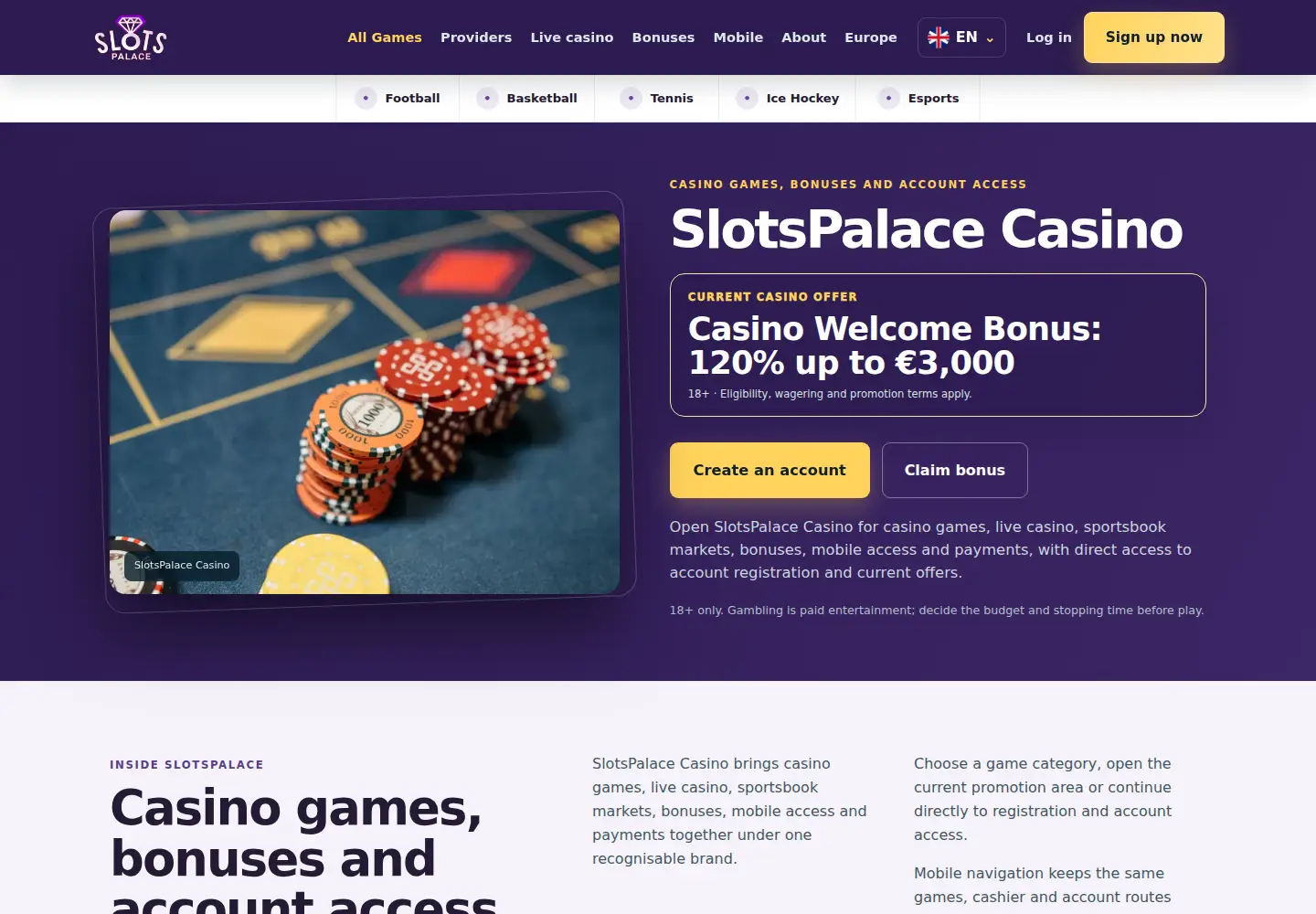 Screenshot of slotspalace.eu