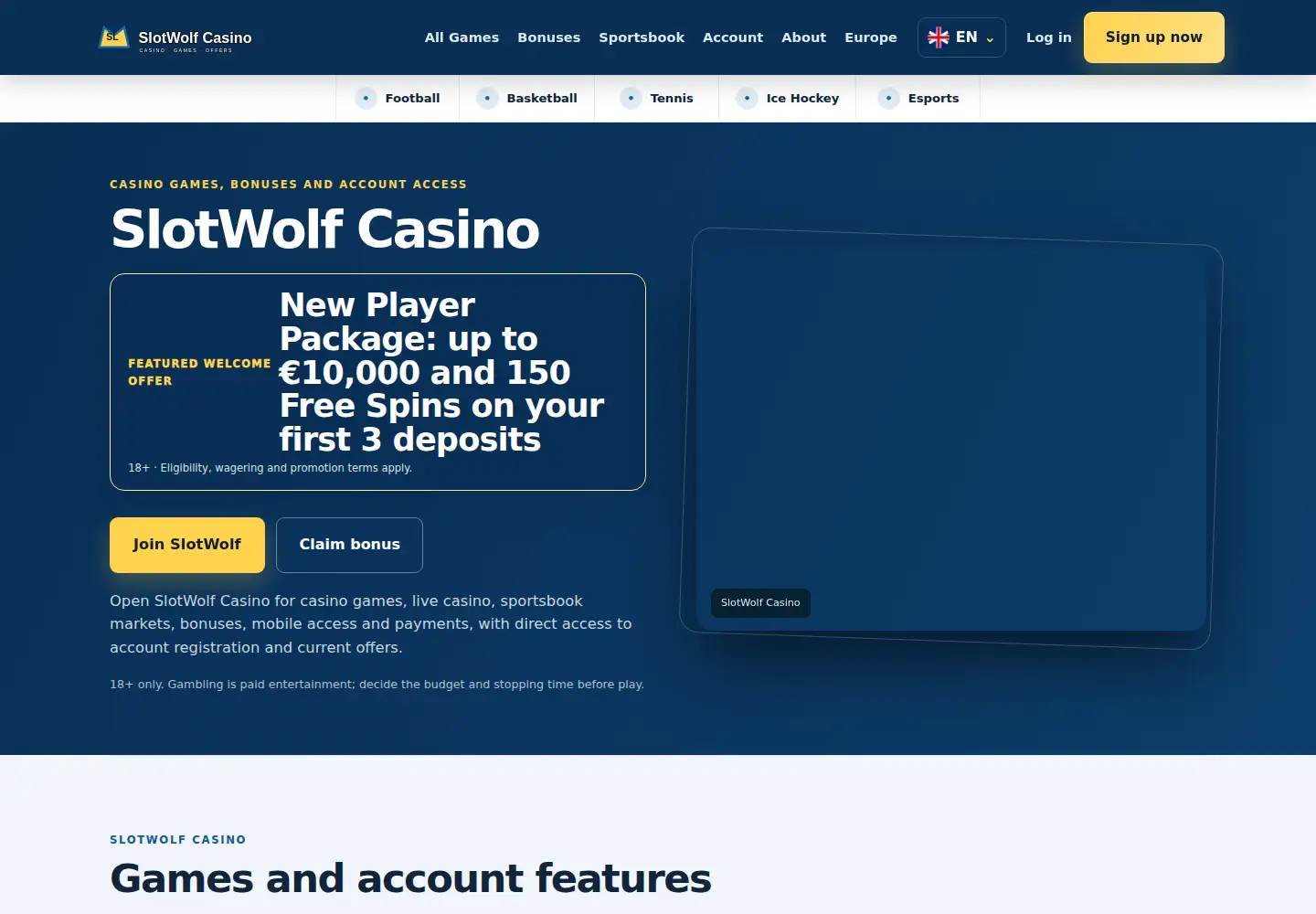 Screenshot of slotwolf.eu