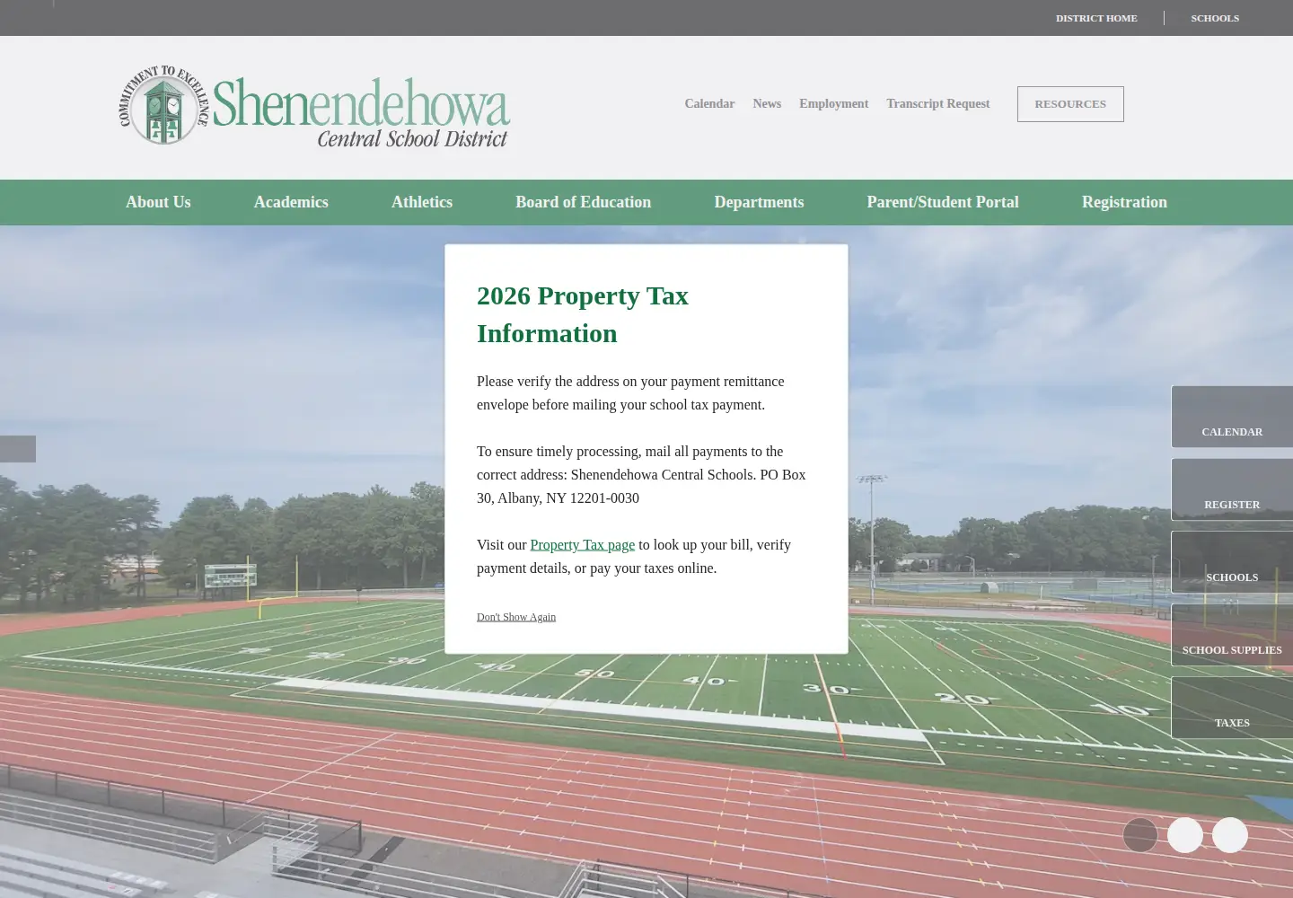 Screenshot of shenschools.org