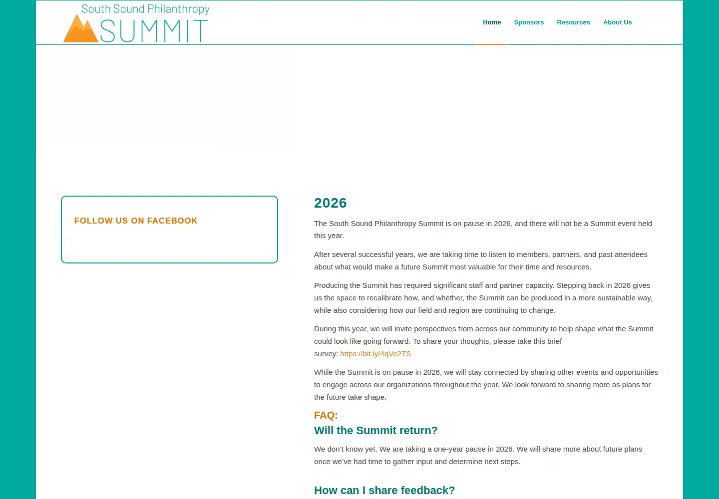 Captured homepage of ssphilanthropysummit.org in the current scan
