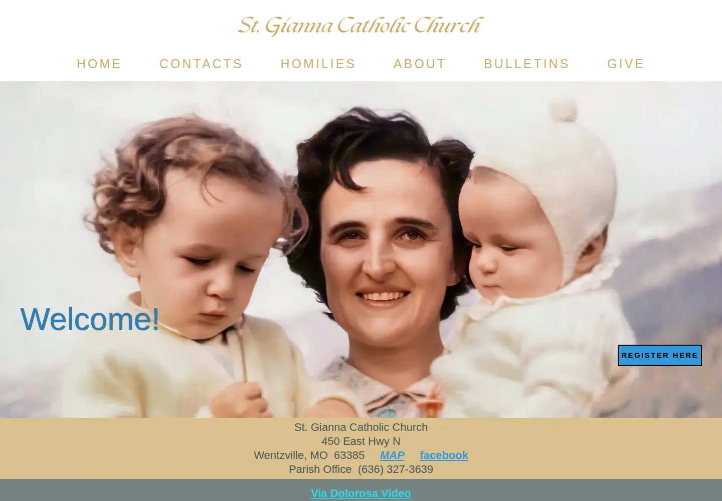 Screenshot of stgiannaparish.org