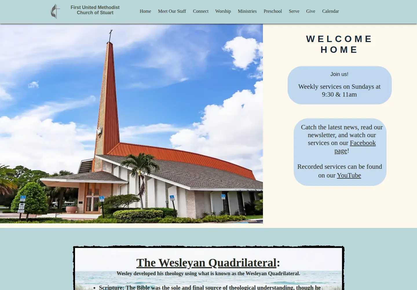 Captured homepage of stuartfumc.org in the current scan
