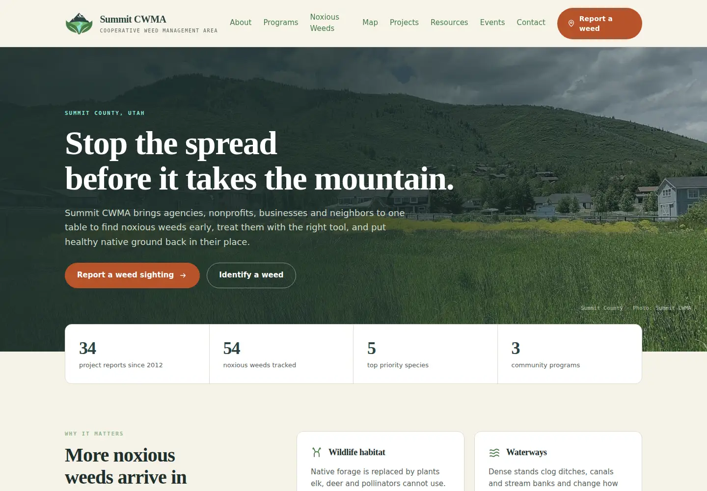 Captured homepage of summitcwma.org in the current scan