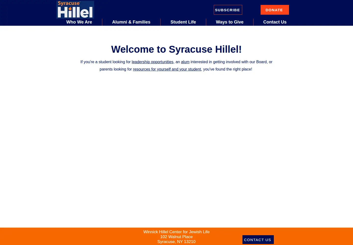 Screenshot of syracusehillel.org