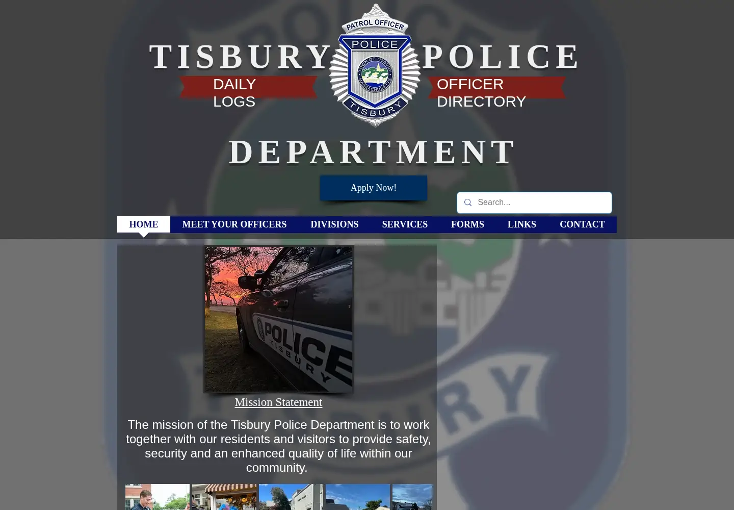 Captured homepage of tisburypolice.org in the current scan