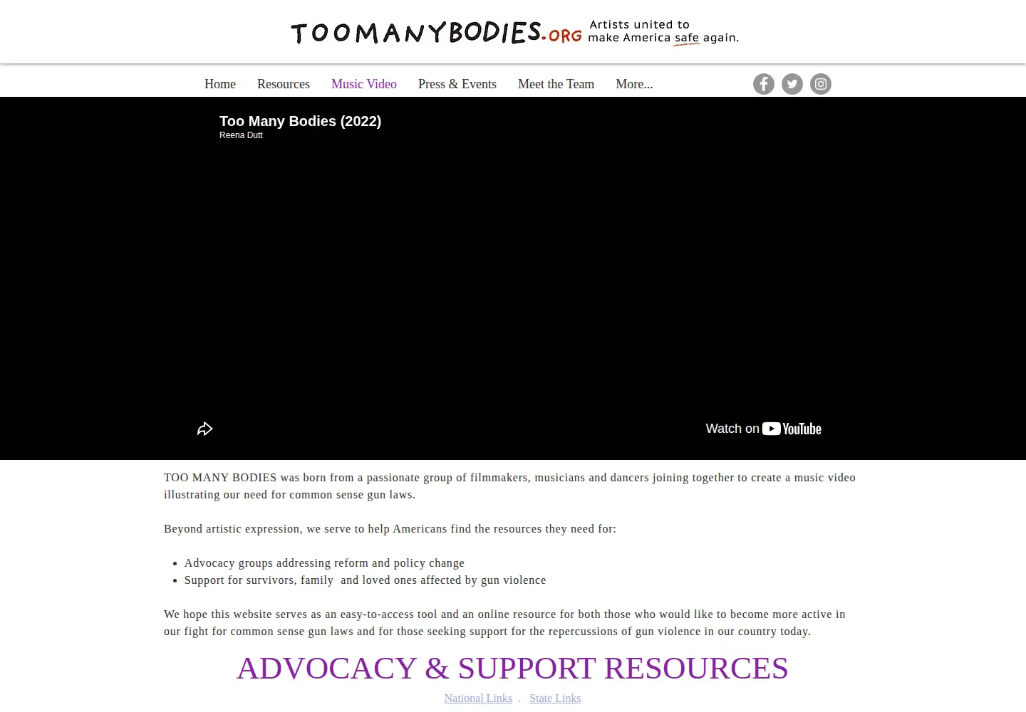 Screenshot of toomanybodies.org