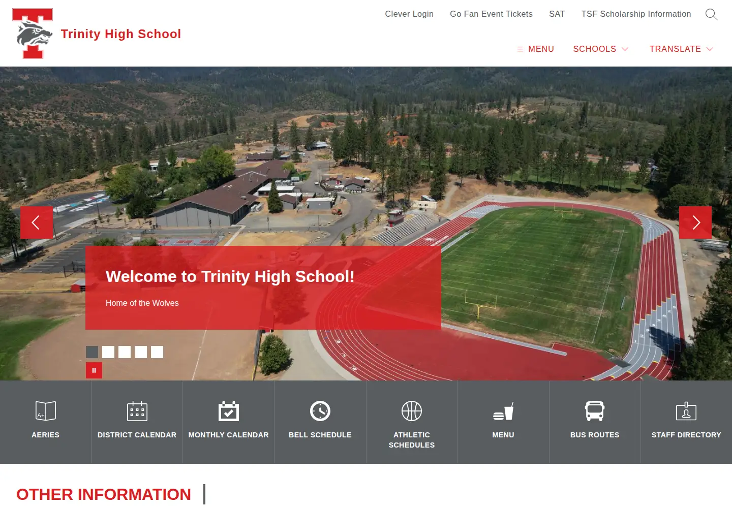 Screenshot of trinitywolves.org