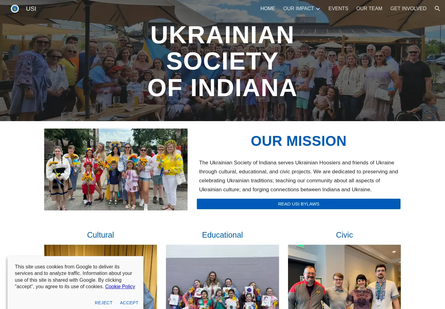 Screenshot of ukrindiana.org
