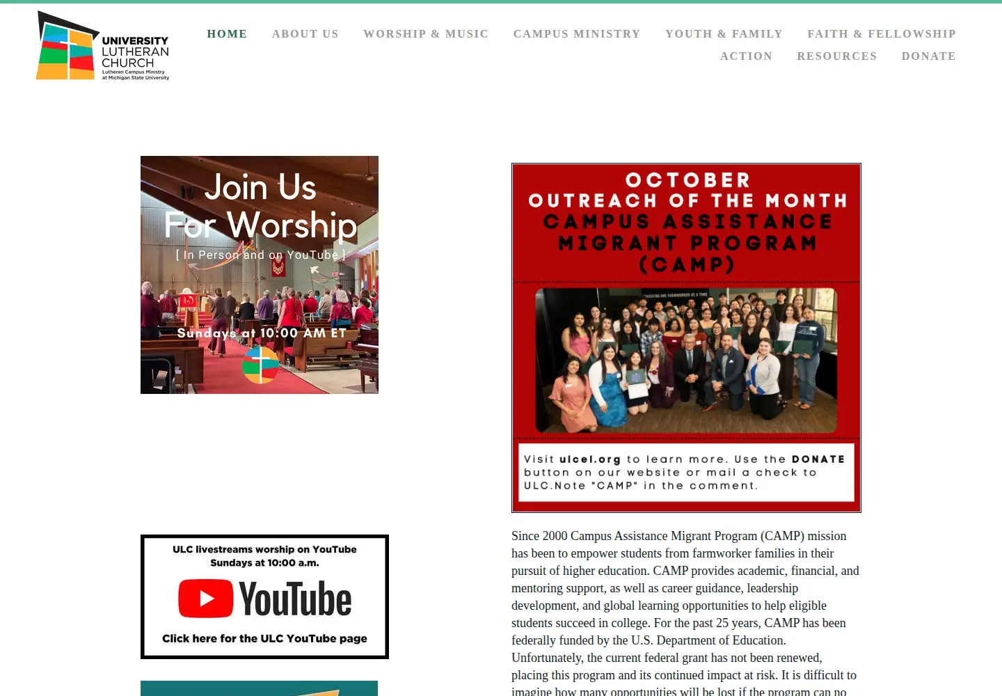 Captured homepage of ulcel.org in the current scan
