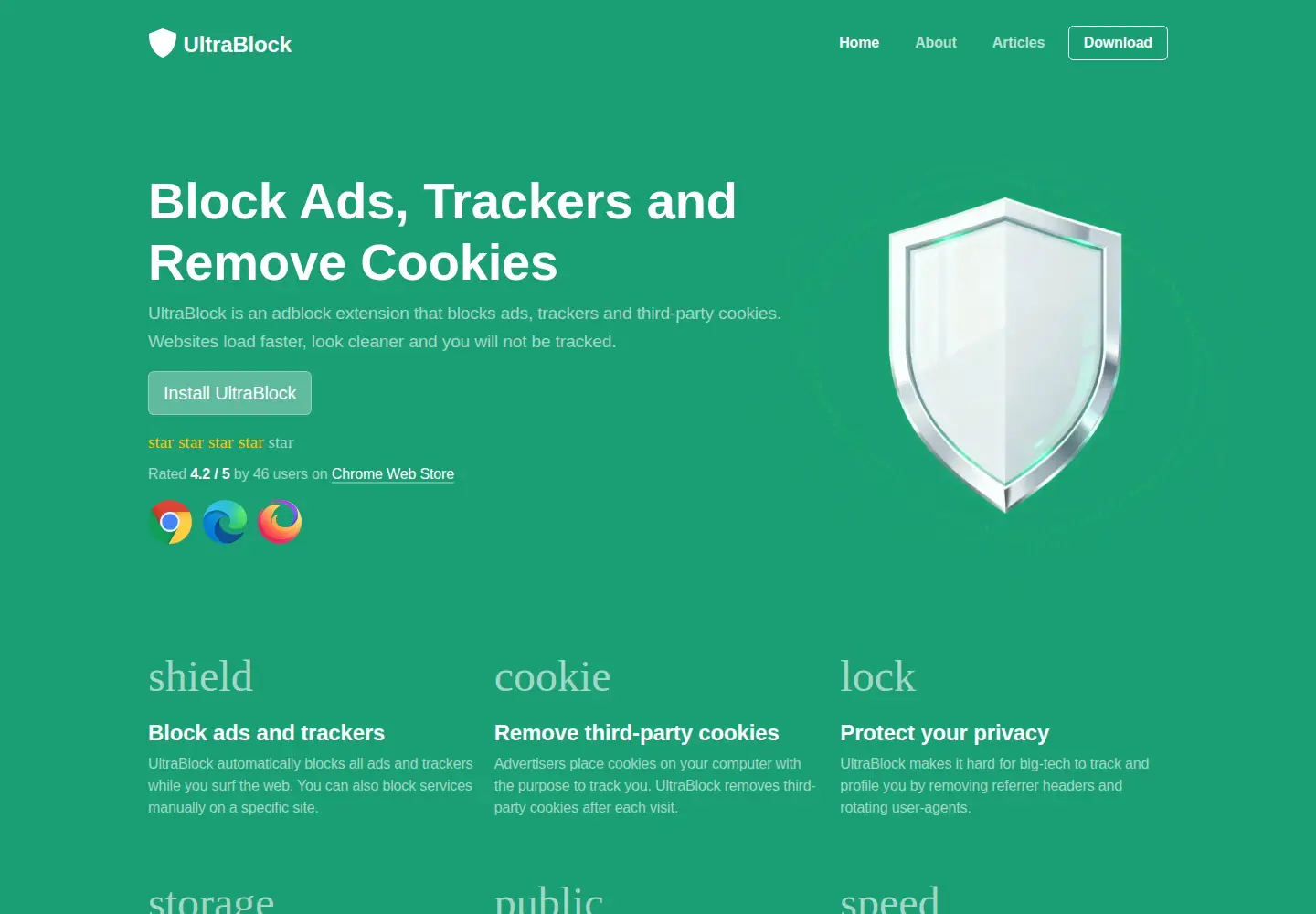 Captured homepage of ultrablock.org in the current scan