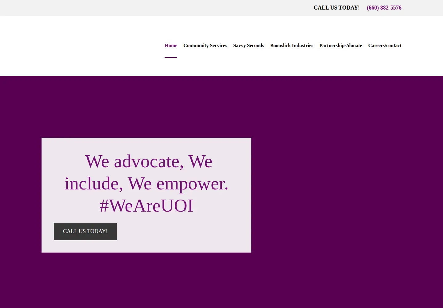 Captured homepage of uoi.org in the current scan