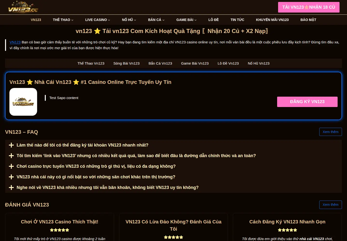 Screenshot of vn123v.org