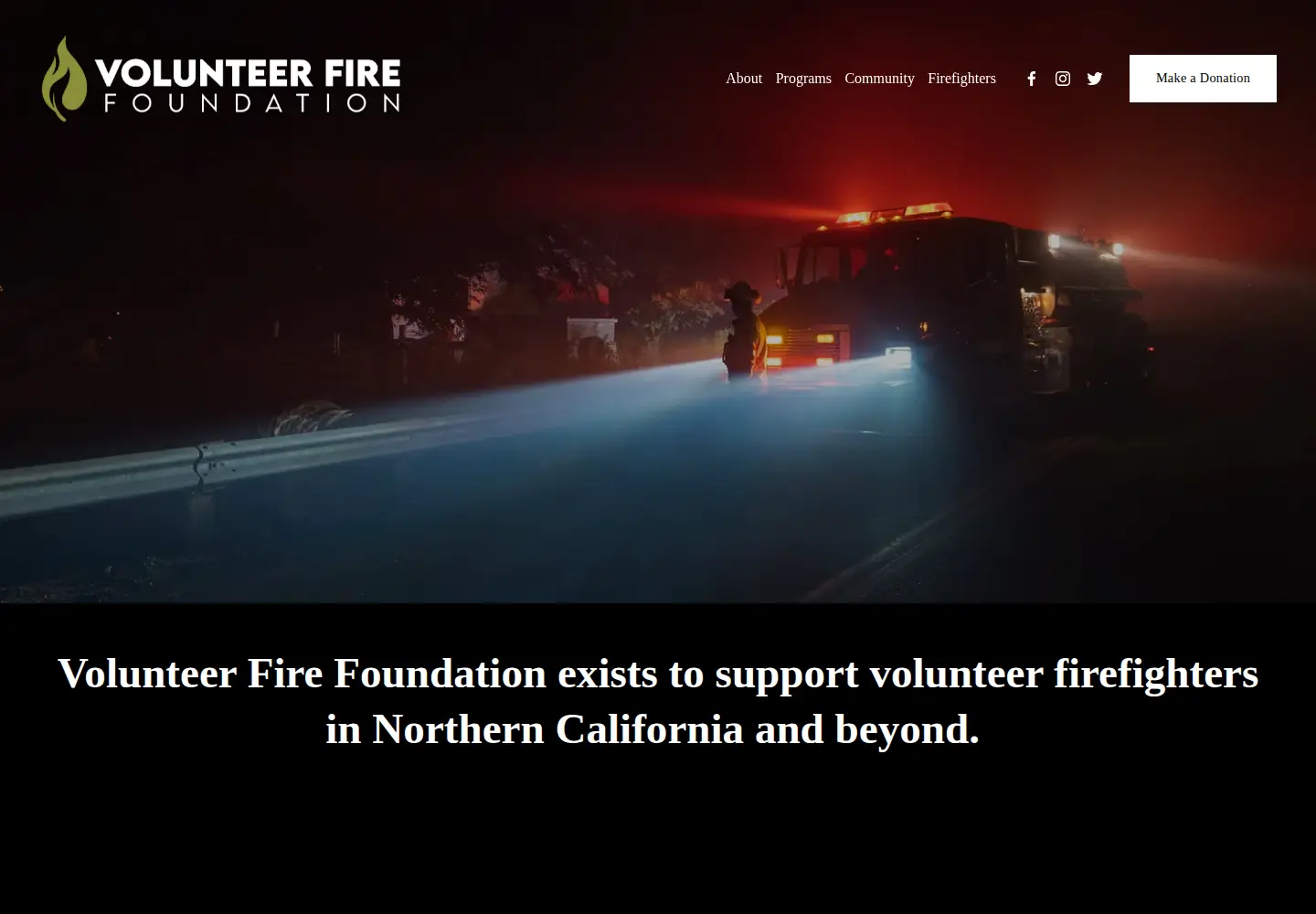 Captured homepage of volunteerfire.org in the current scan