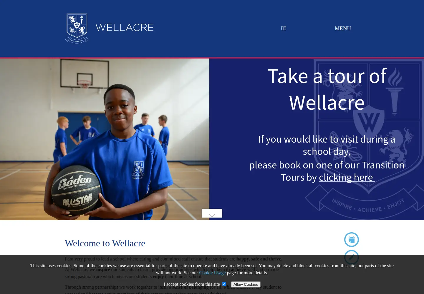 Captured homepage of wellacre.org in the current scan