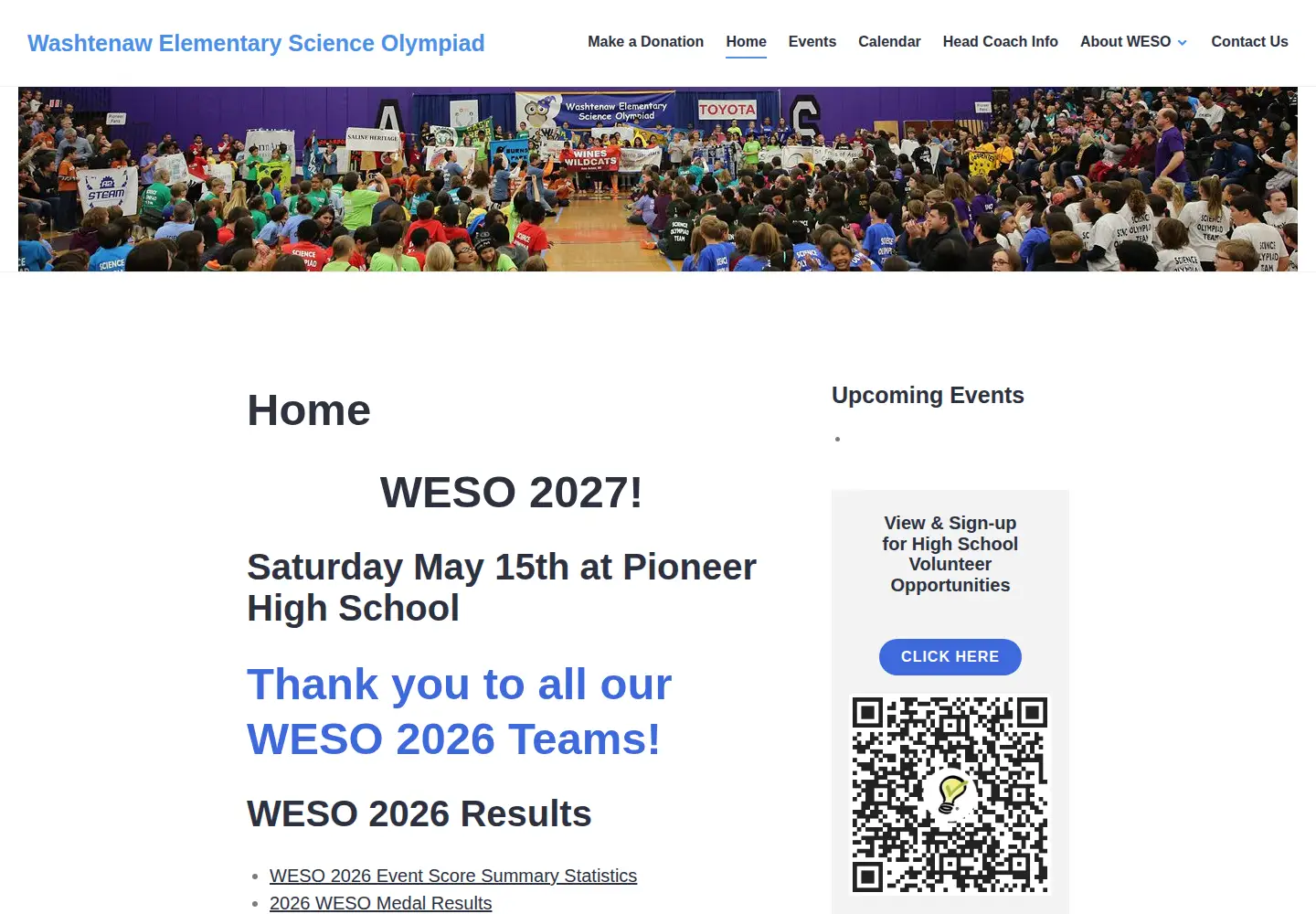 Captured homepage of wesoscience.org in the current scan