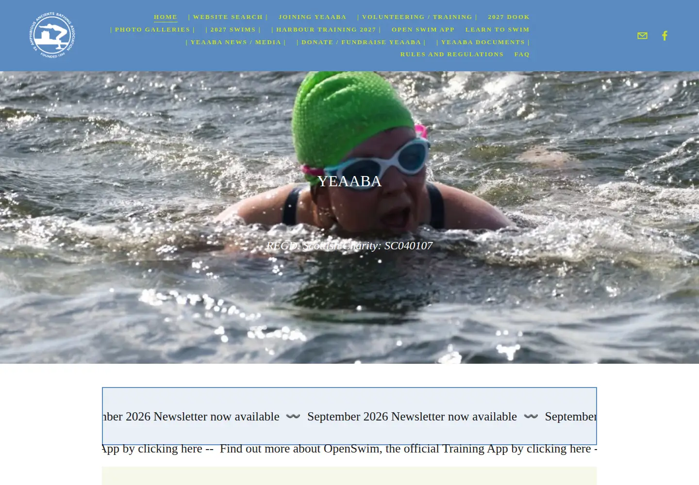 Captured homepage of yeaaba.org in the current scan