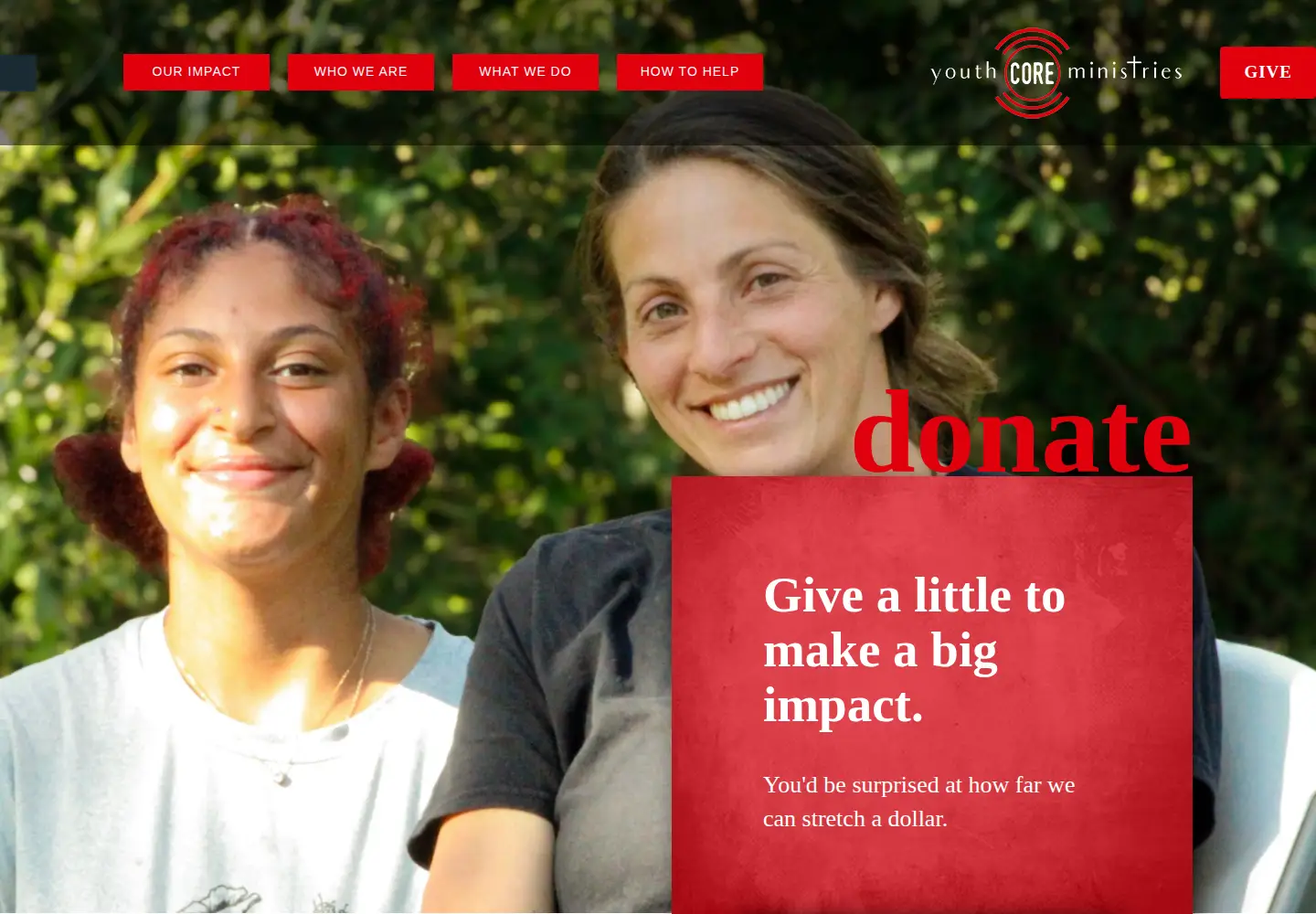 Screenshot of youthcoreministries.org