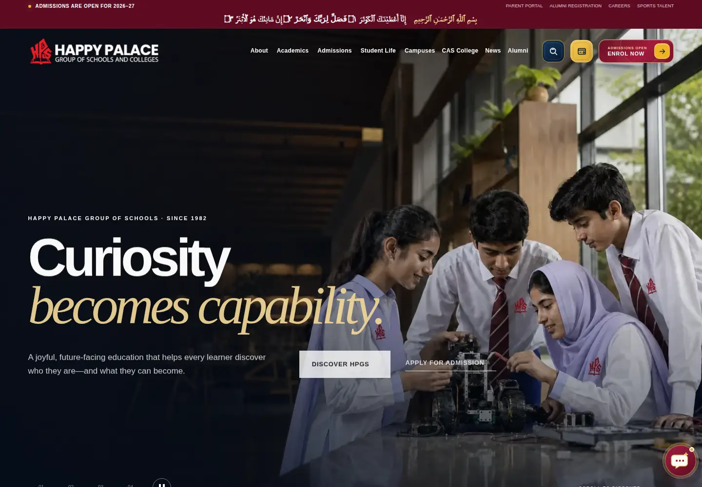 Captured homepage of hpgs.edu.pk in the current scan