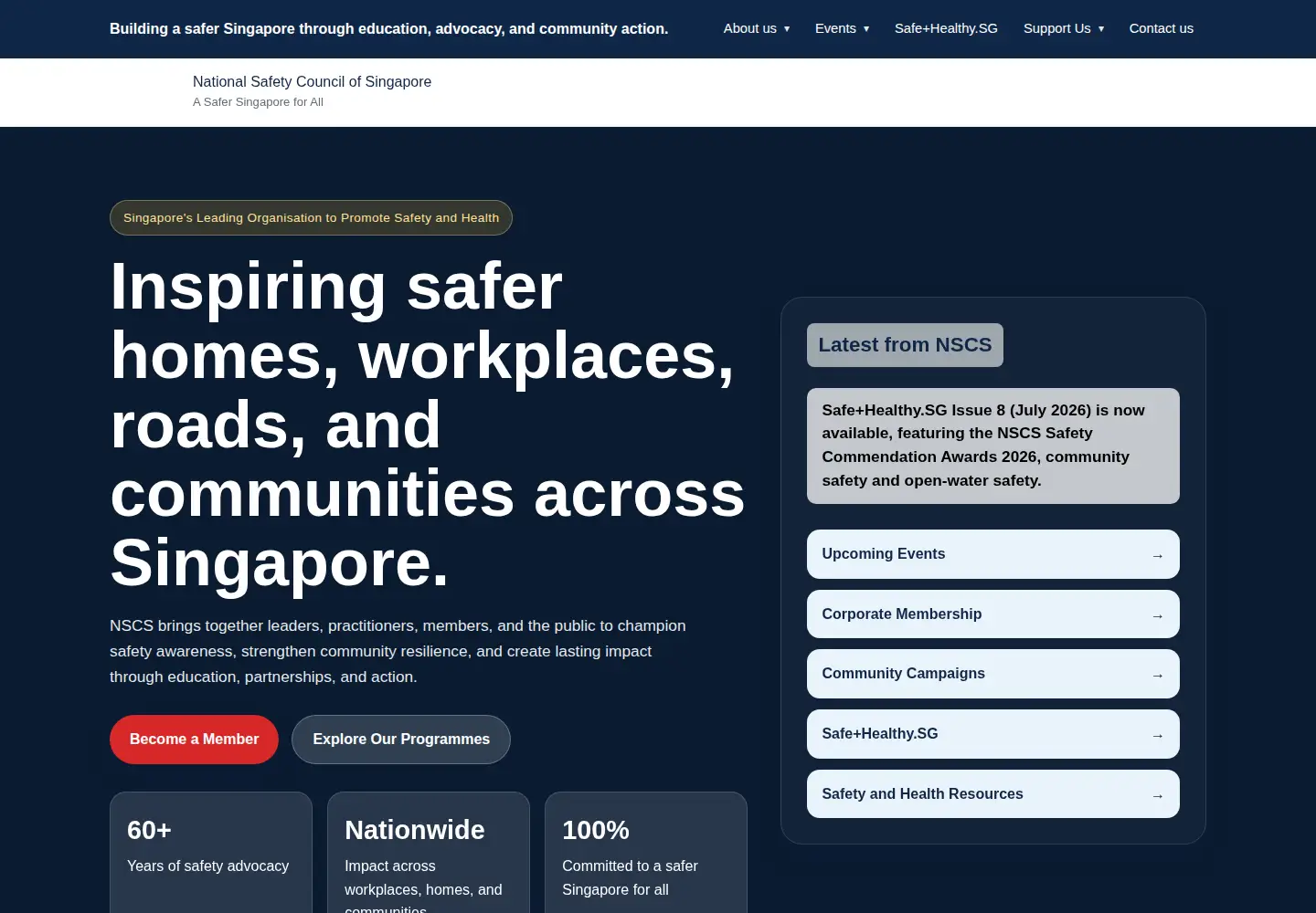 Screenshot of nscs.org.sg