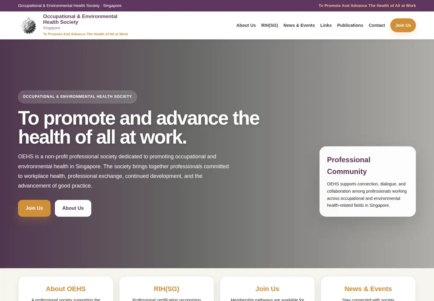 Screenshot of oehs.org.sg