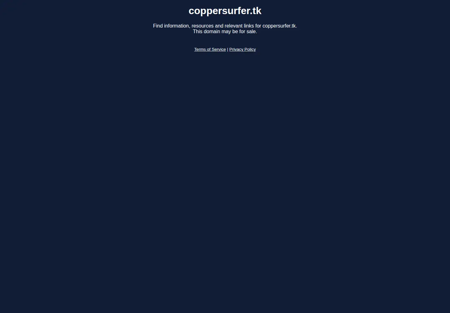 Captured homepage of coppersurfer.tk in the current scan