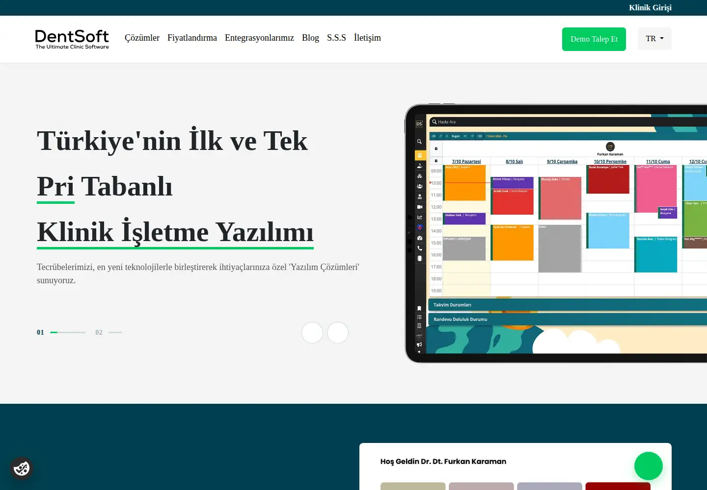 Screenshot of dentsoft.com.tr