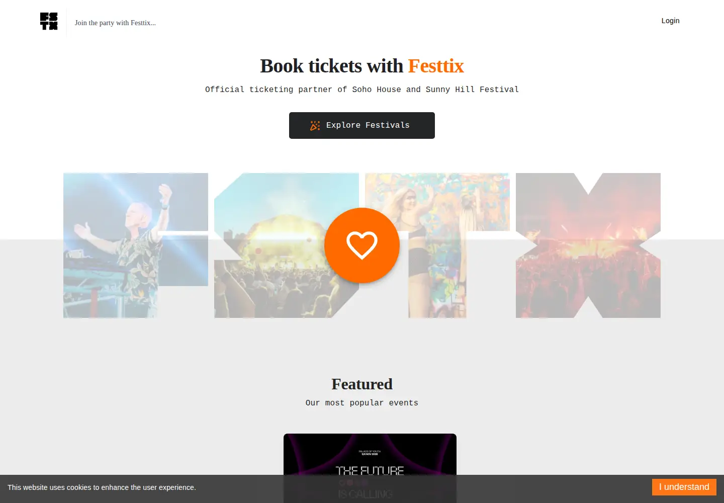 Screenshot of festtix.co.uk