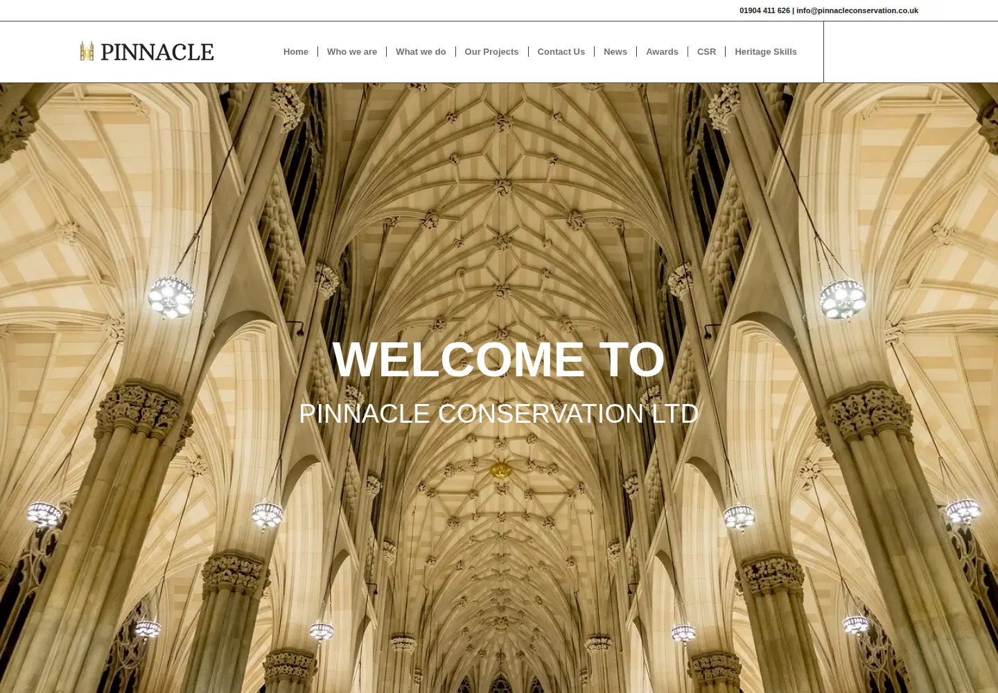 Captured homepage of pinnacleconservation.co.uk in the current scan