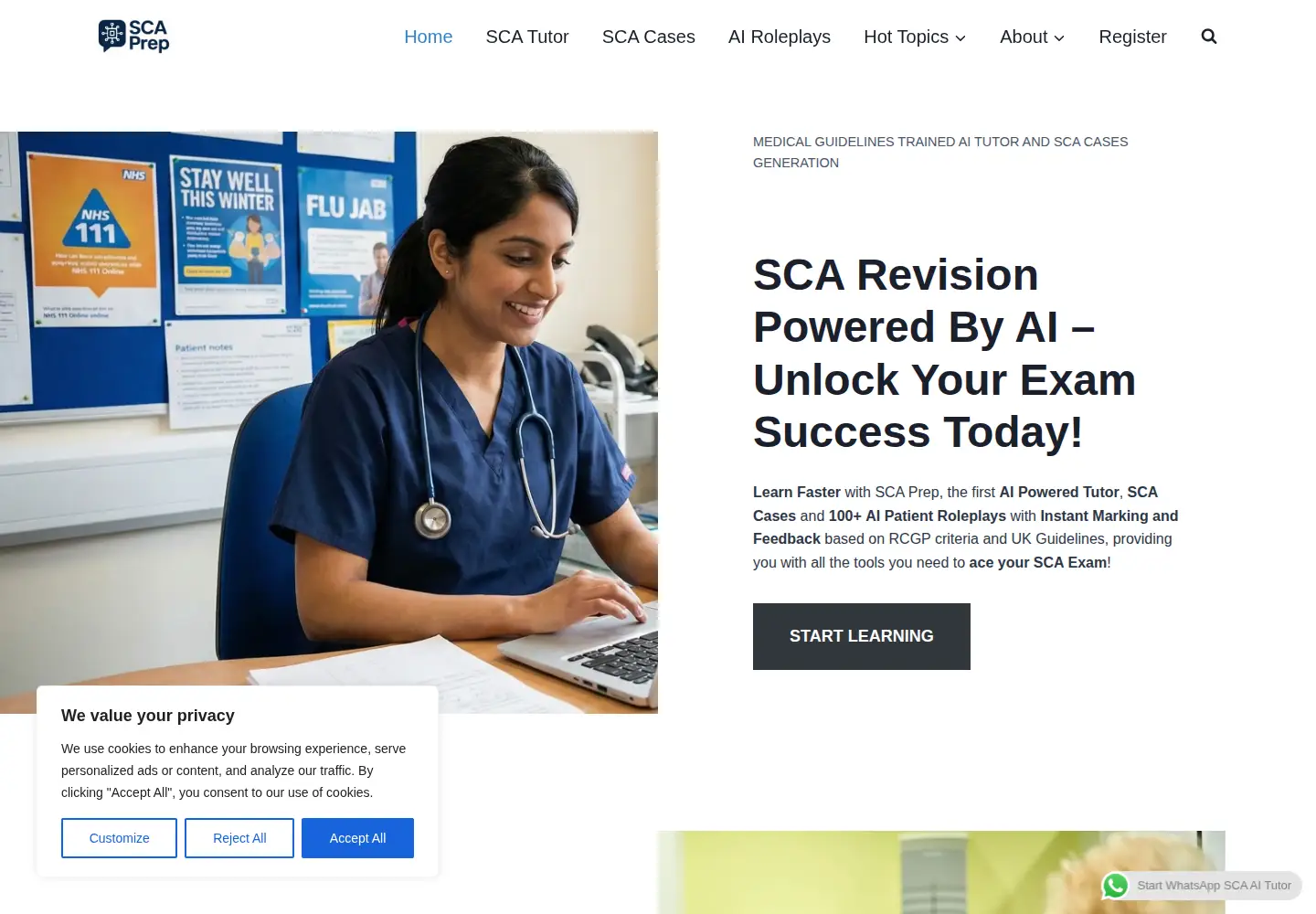 Captured homepage of scaprep.co.uk in the current scan