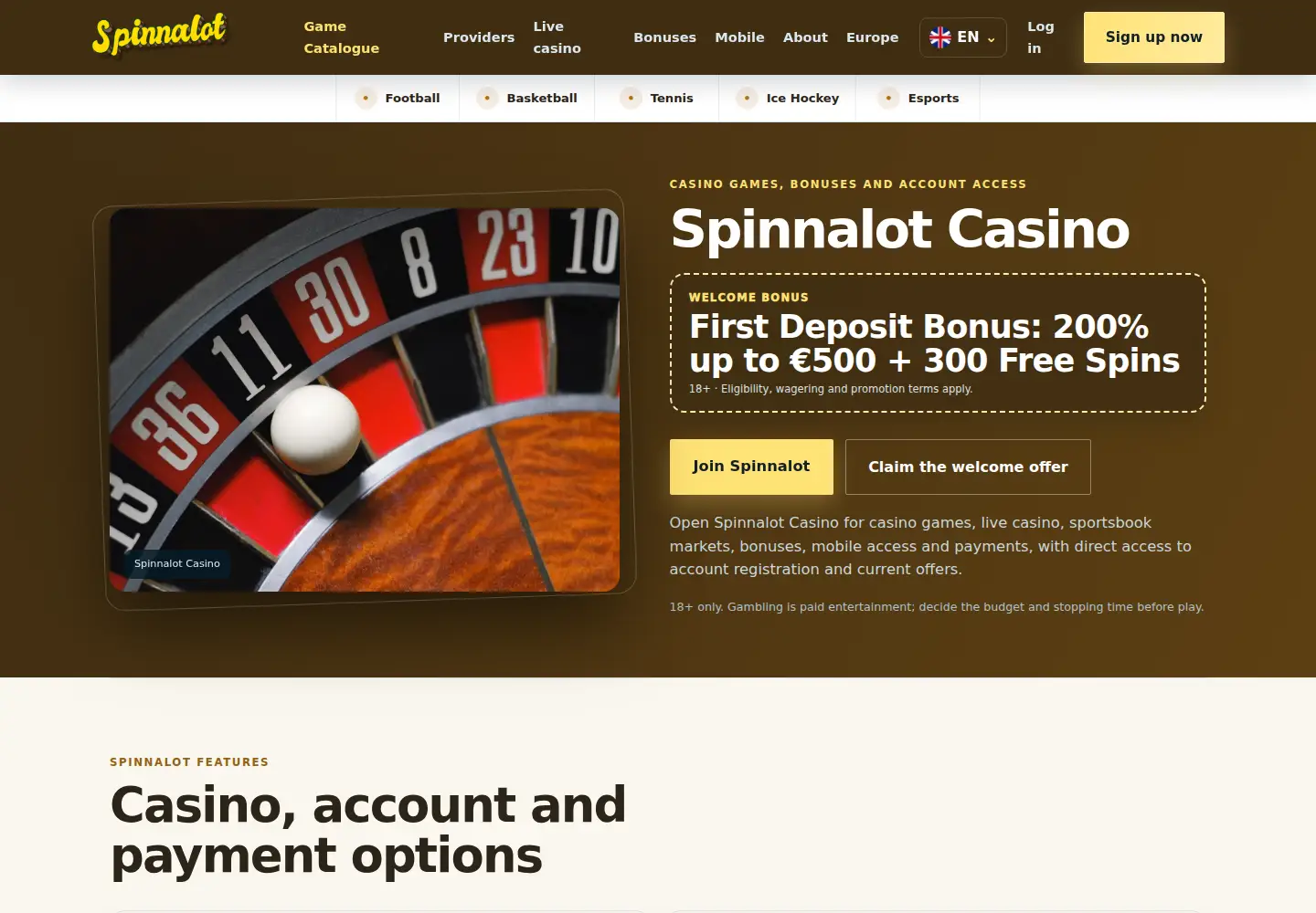 Screenshot of spinnalot.eu