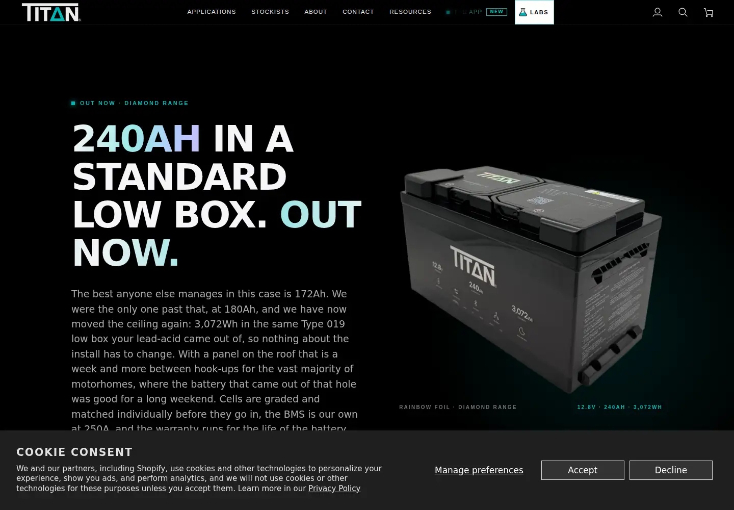 Screenshot of titanlithium.co.uk