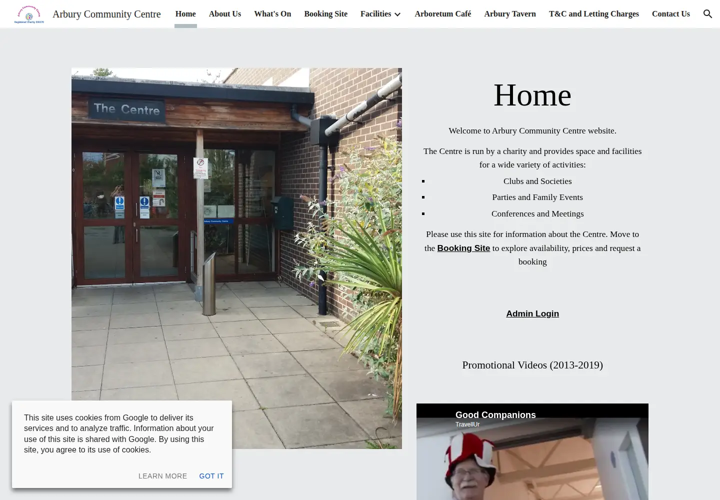 Screenshot of arburycommunitycentre.org.uk
