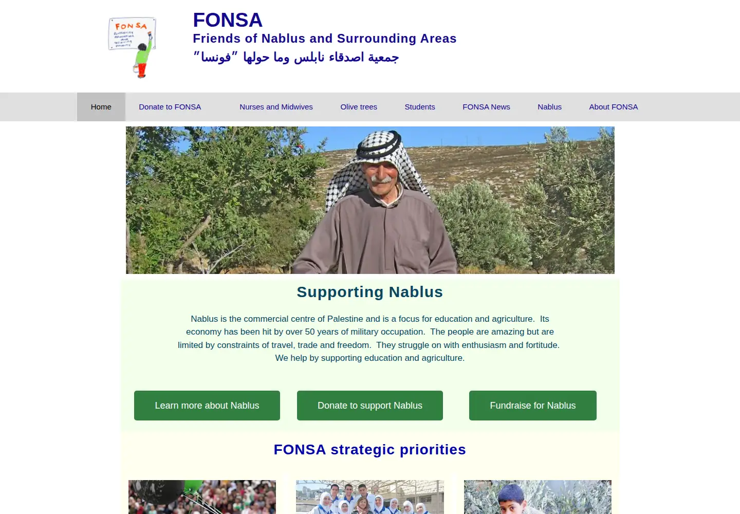 Captured homepage of fonsa.org.uk in the current scan