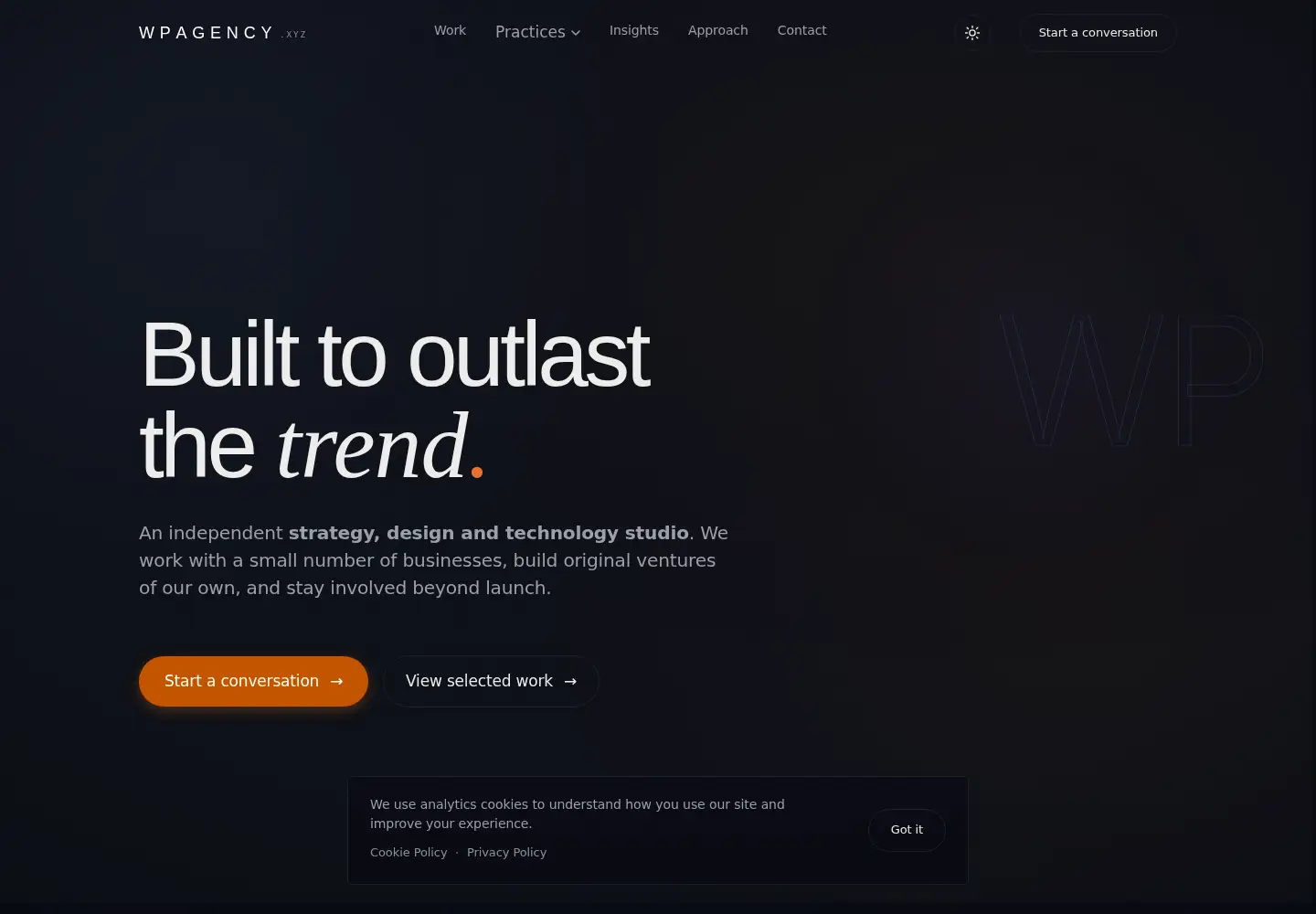 Screenshot of wpagency.xyz