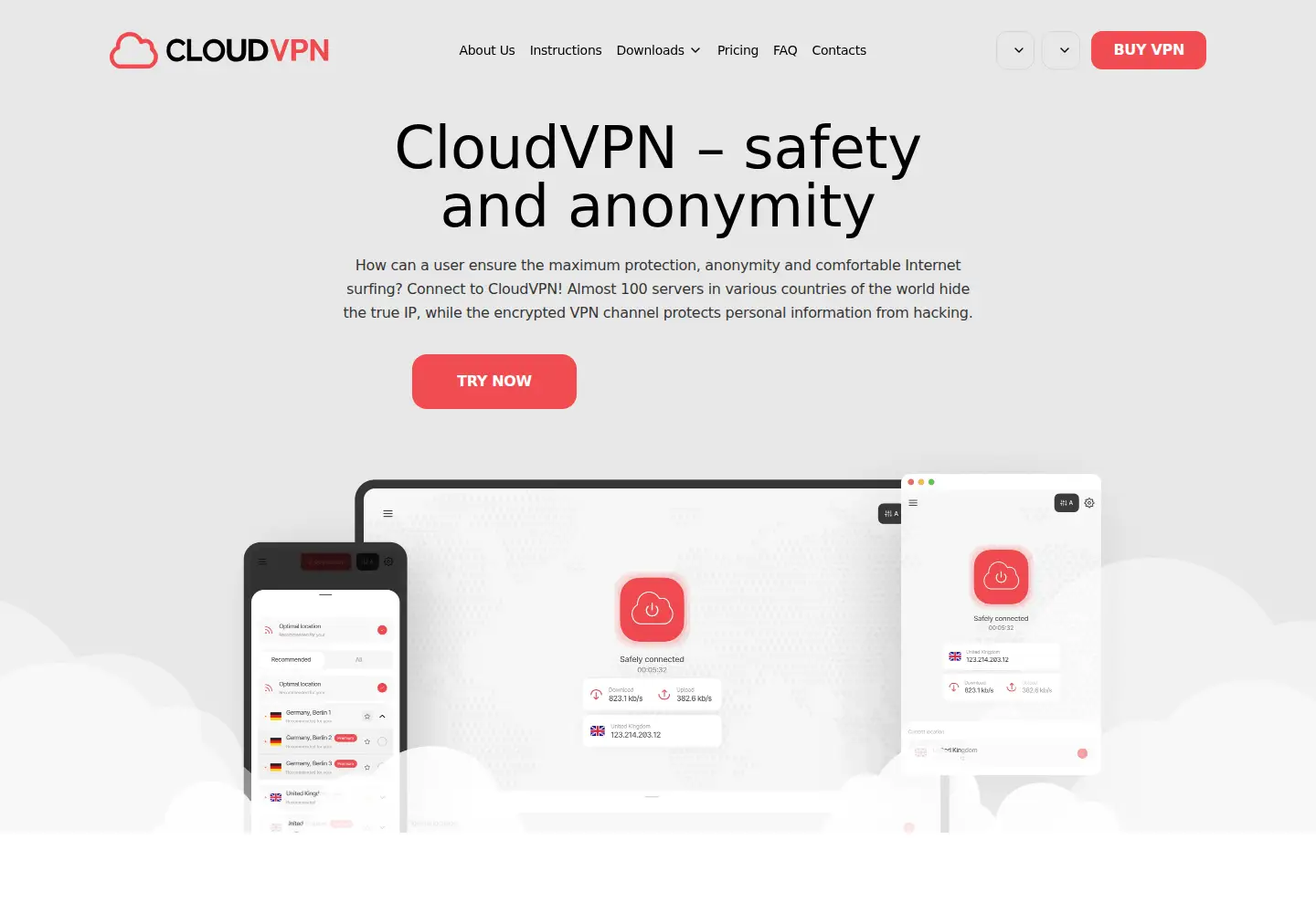 Screenshot of cloudvpn.ai