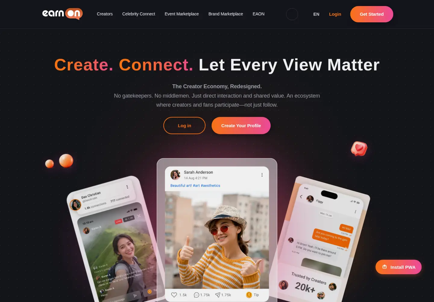 Screenshot of earnon.ai
